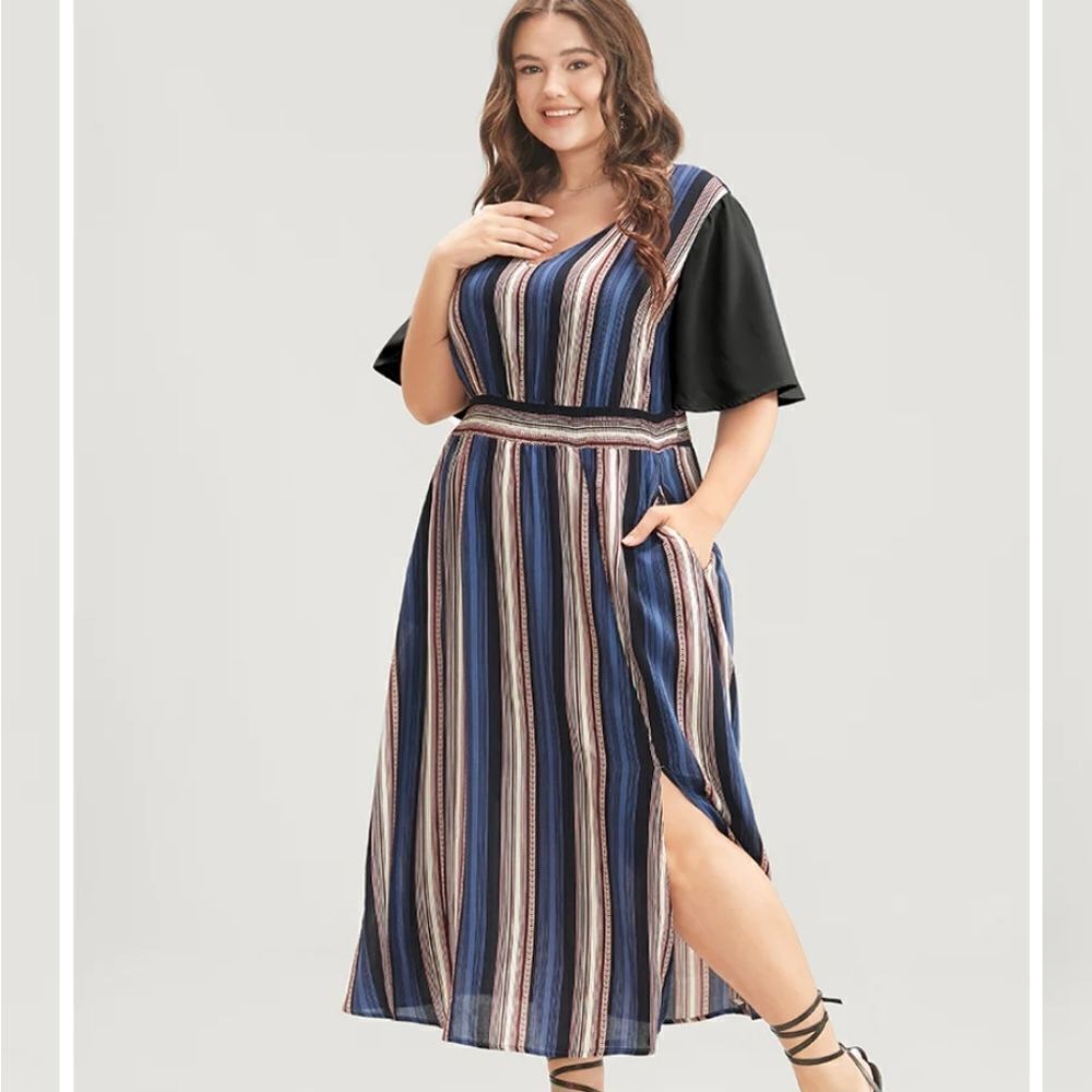 NWT BloomChic striped dress 14/XL Blue